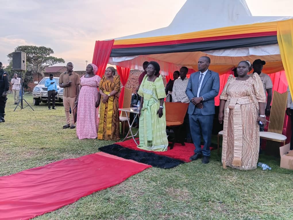 woman MP iganga district Mariam seif right ,first deputy prime minister middle, headteacher of the top care Kibwika Richard second left and woman member of Parliament of Namutumba district Nakisita Betty