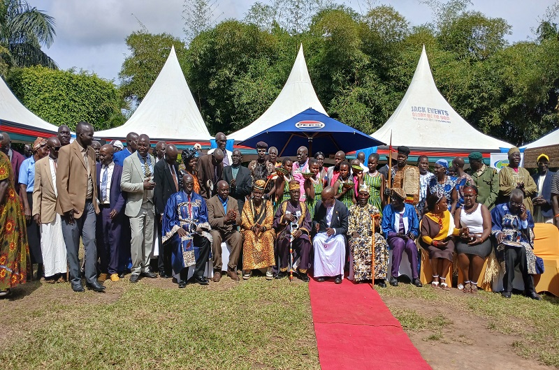 Pati (seated on a plastic chair 4L) for a group photo with his cabinet shortly after the installation ceremony at Coco Palm on Monday