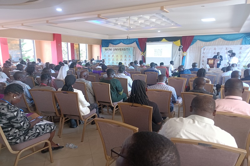Prof. Kajobe while addressing the participants during the conference at Desert Breeze Hotel on Thursday