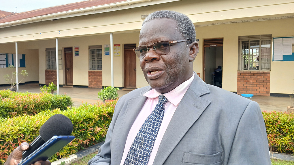 Raymond Ombere, the Arua City Education Officer, appealing for mindset change on technical education. Photo by Matata Benzamin